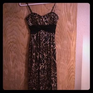 Lepord Print Silk Dress